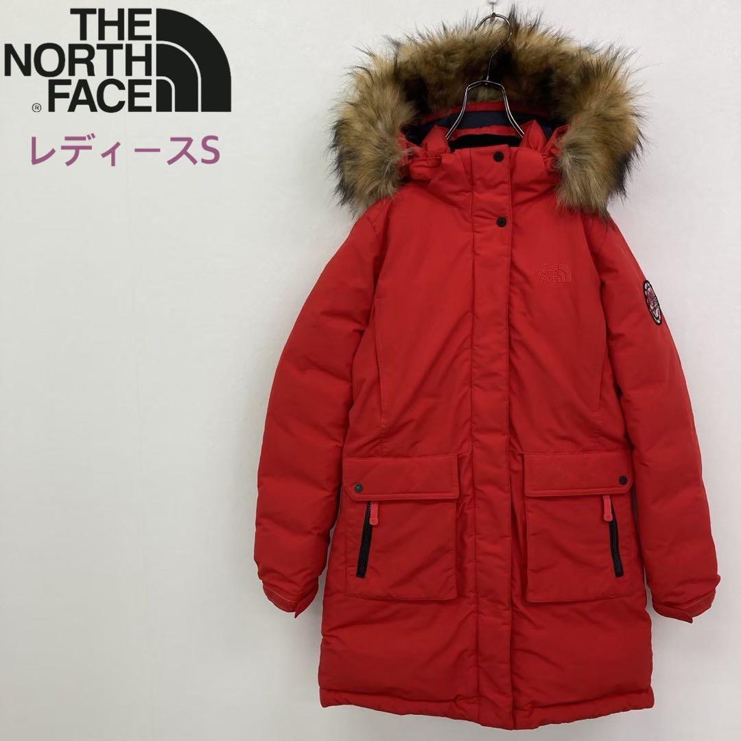 ノースフェイス ダウンコート レッド レディースS