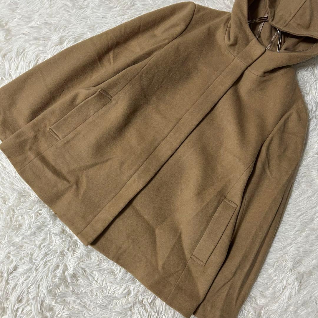 KUMIKYOKU フード付きショートコート キャメル 5