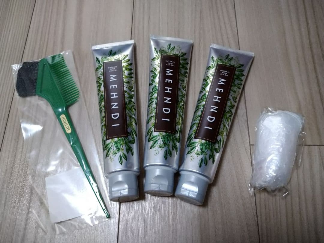 MEHNDI ダークブラウン 白髪染め 3本セット