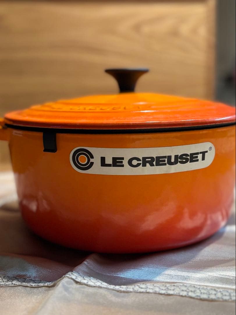 LE CREUSET オレンジ 両手鍋　22