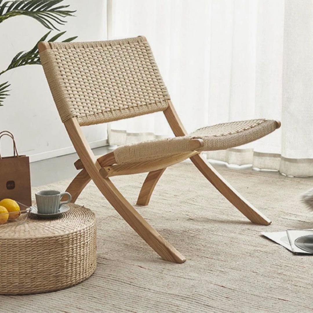 【新品】6johan フォールディングナチュラルロープチェア　ナチュラル