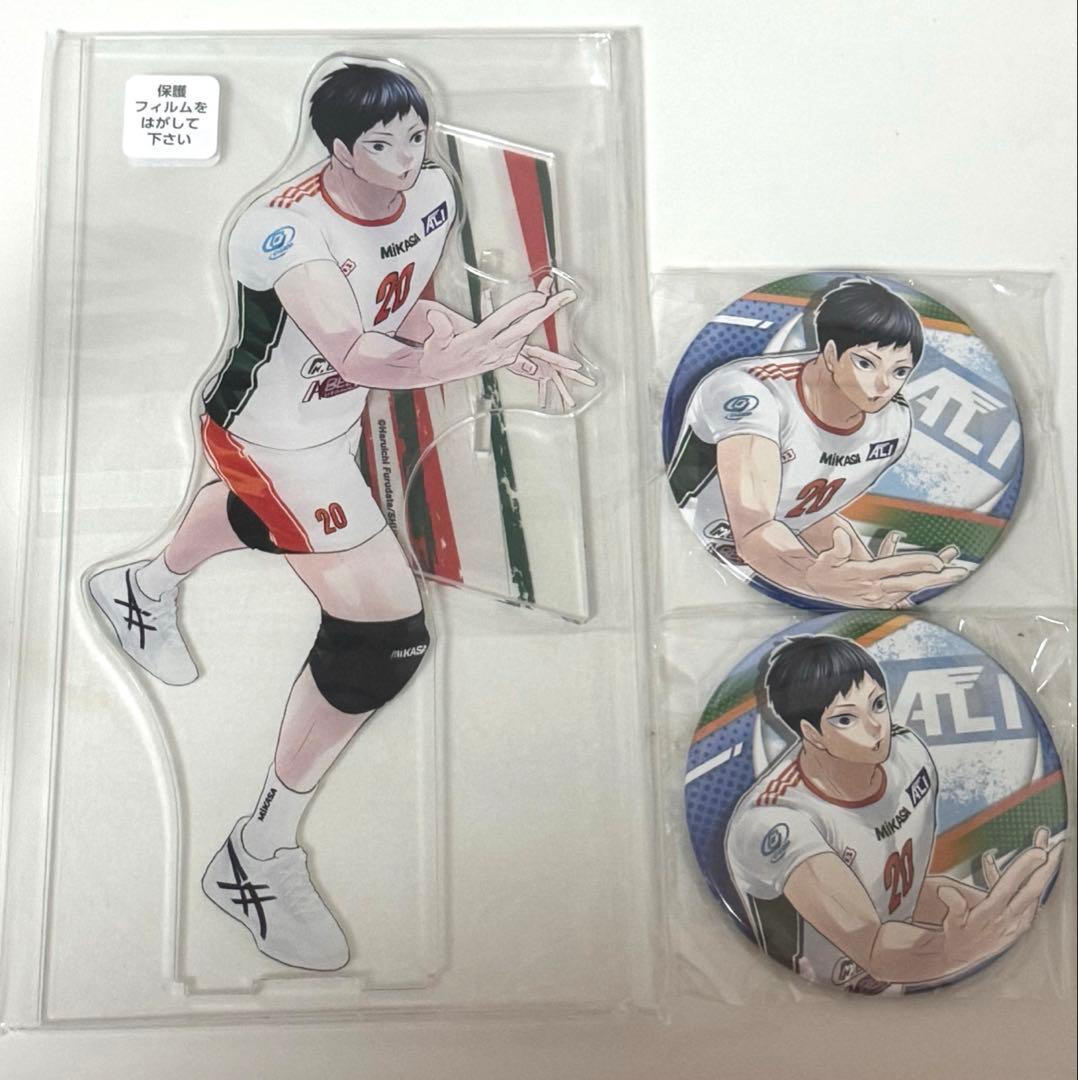 ハイキュー　影山飛雄　vリーグ　アクリルスタンド　缶バッジ　mega