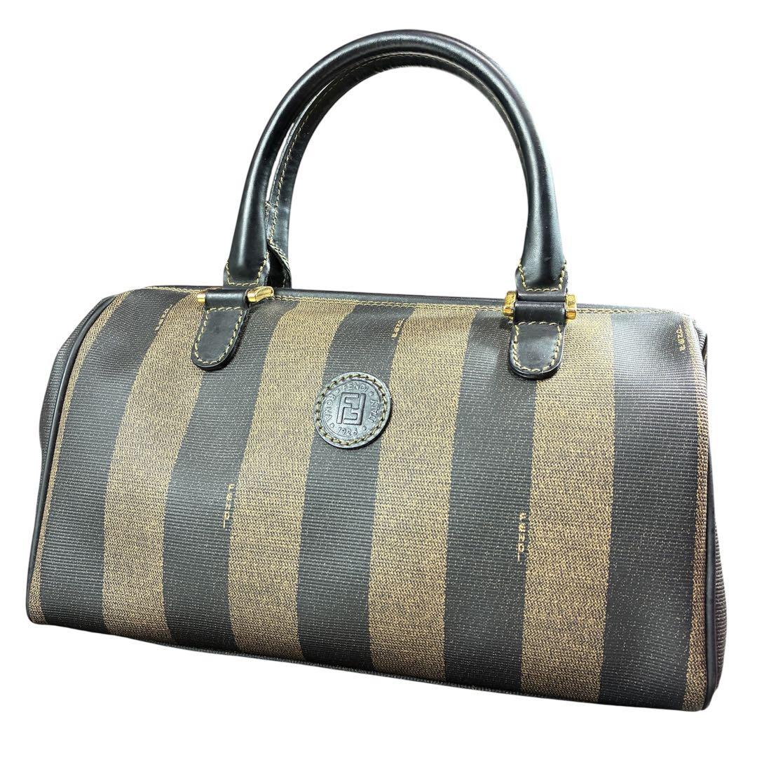 美品✨ FENDI フェンディ ミニボストン ペカン ブラックロゴ