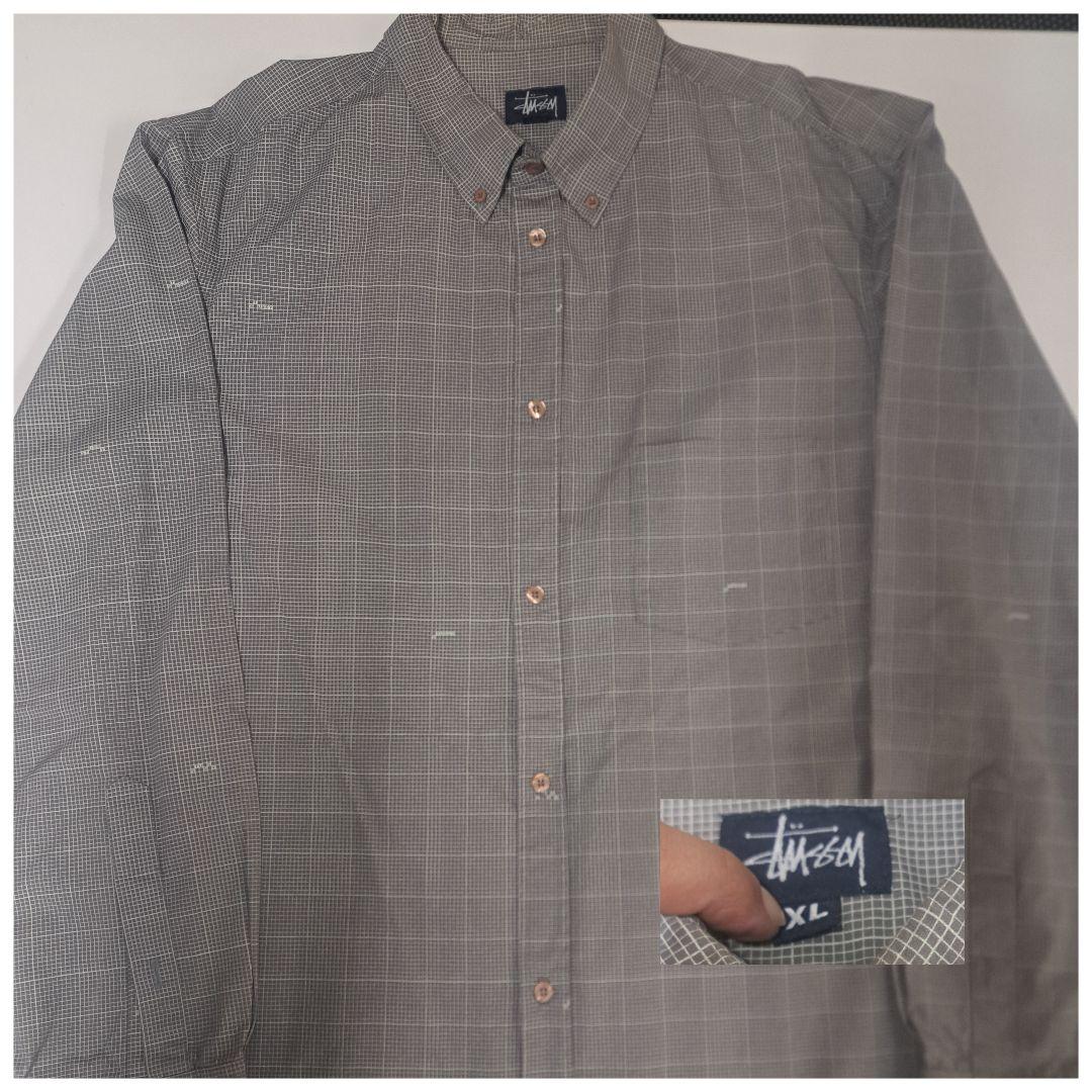 90s~00s USA製 STUSSY 長袖チェックシャツ 総柄 レア 美品 - メルカリ