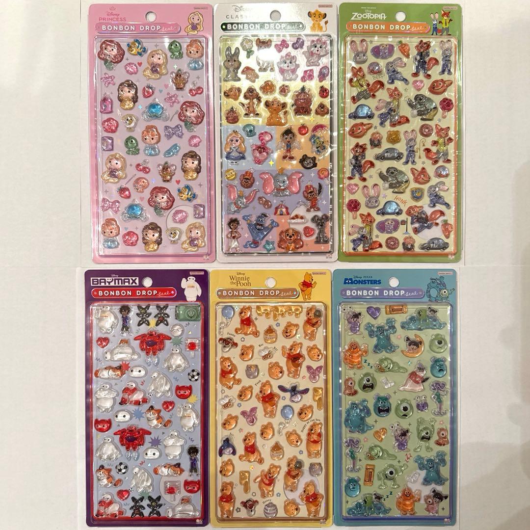 新品☆最安値！ボンボンドロップシール ディズニー 第2弾 6種 セット
