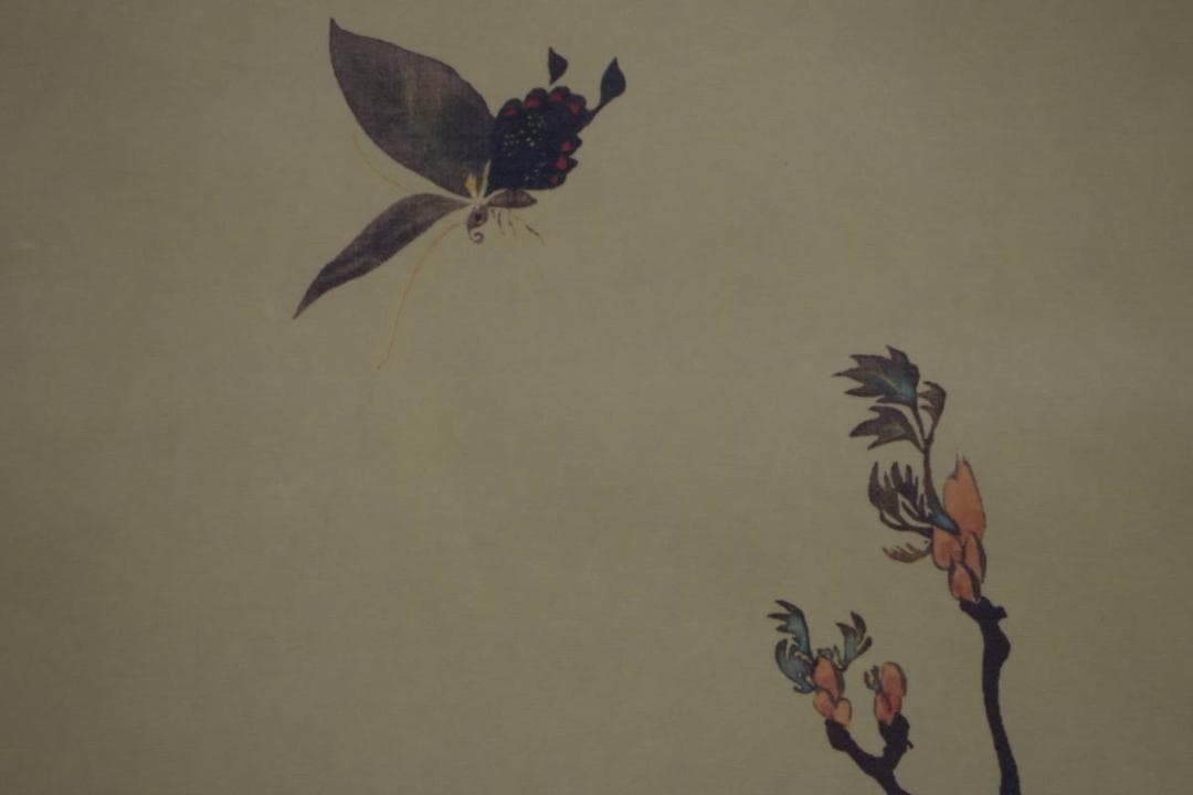 複製/酒井抱一/牡丹胡蝶図/工芸/布袋屋掛軸HG-397 - メルカリ