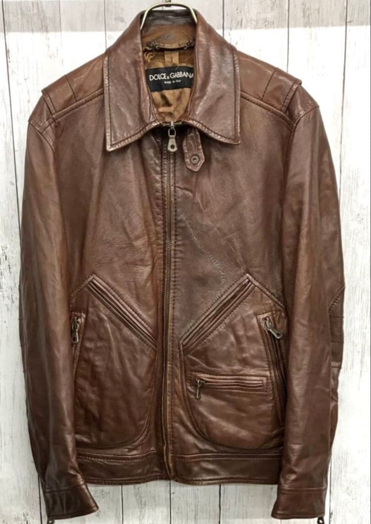 【定価42万円】 DOLCE&GABBANA レザーライダース 48