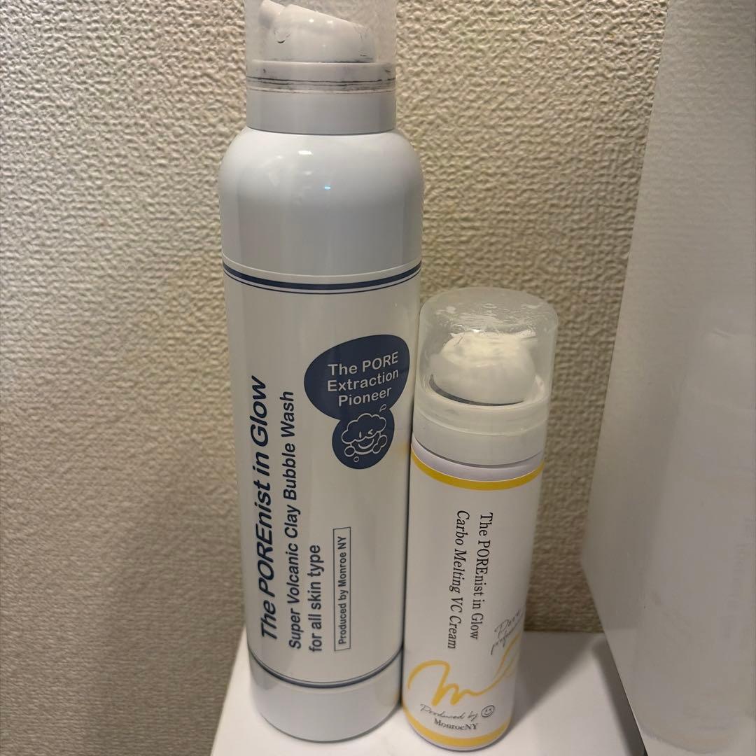 Monroe NY炭&クレイ配合炭酸洗顔、ポアニスト炭酸クリーム