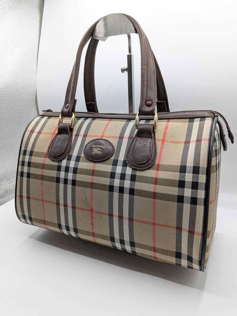 良品✨ バーバリー ボストンバッグ ノヴァチェック キャンバス ベージュ 0LH