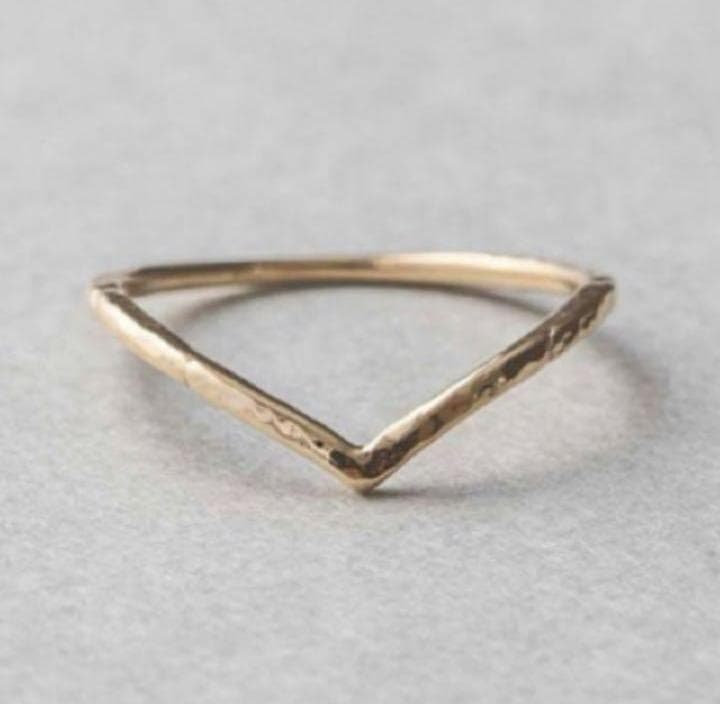 エテ K10YG Vライン クラフト ピンキーリング