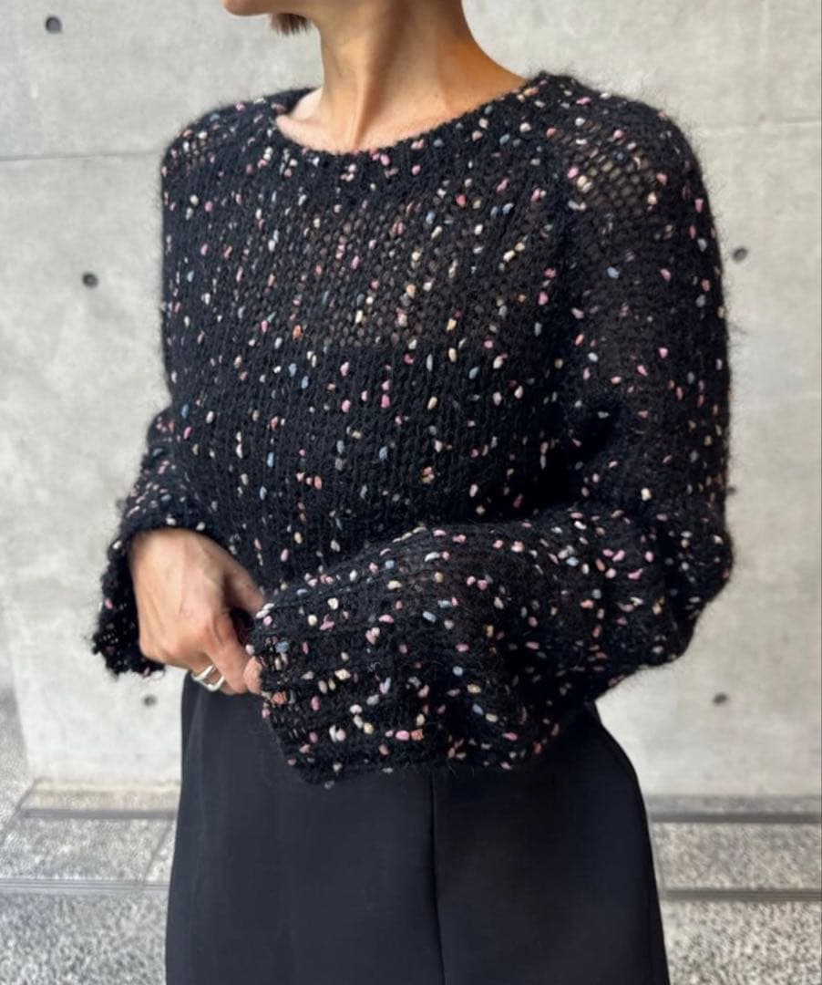 cygne ポンポンカラフルニット Sylvian ブラック - メルカリ