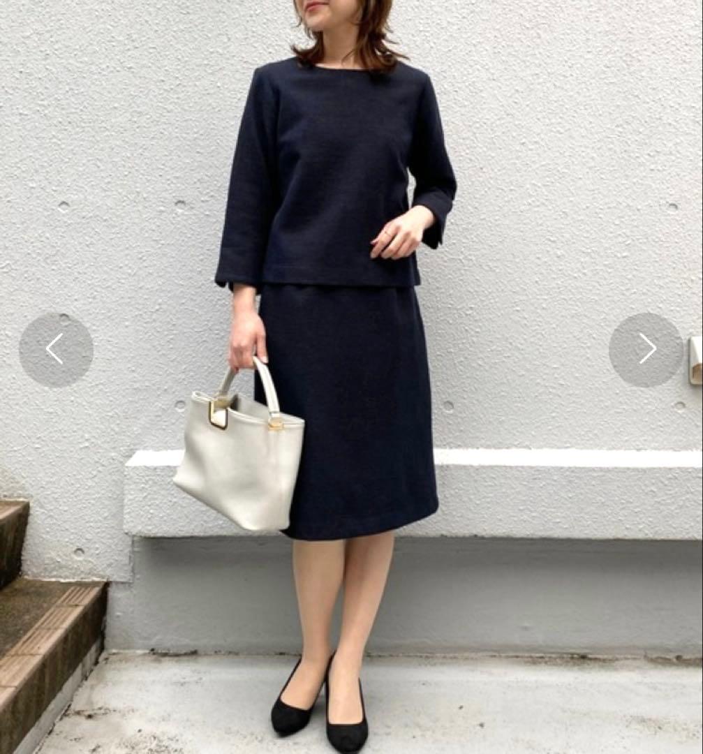 PICCIN 綾織りツイードプルオーバーブラウス スカート セットアップ