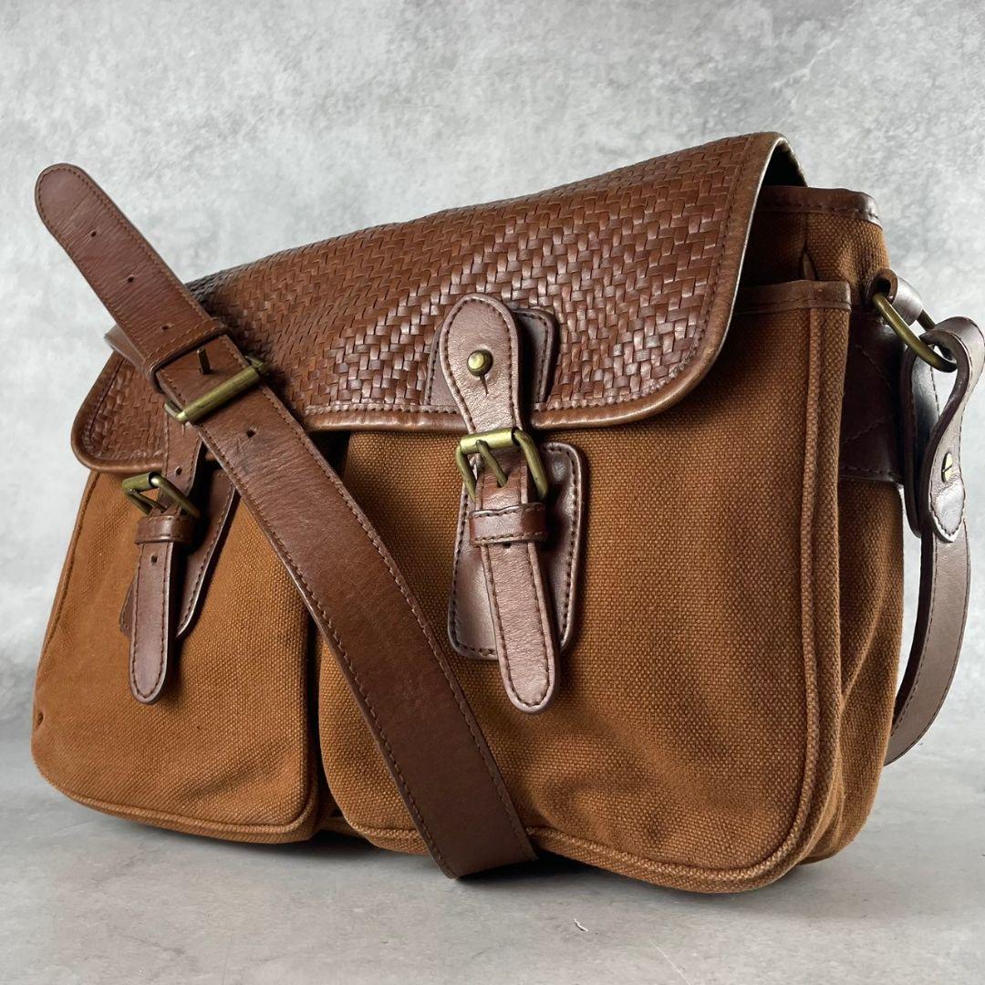 ラルフローレン POLO メッセンジャーバッグ ヴィンテージ レア 編み込み ラルフローレン POLO メッセンジャーバッグ ヴィンテージ レア