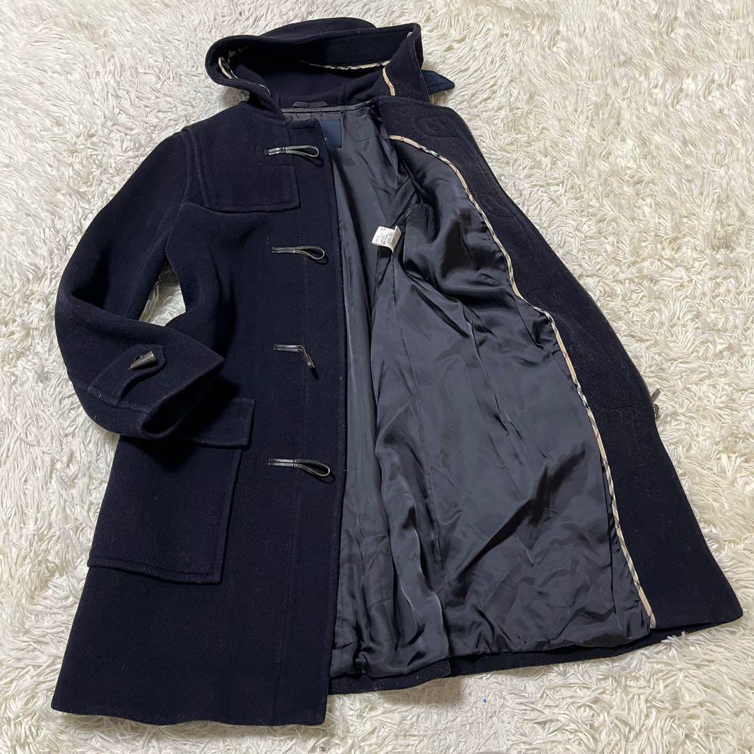 希少 40 バーバリーロンドン ヘリンボーン ダッフルコート ロング丈 ネイビー 希少 40 バーバリーロンドン ヘリンボーン ダッフルコート ロング丈