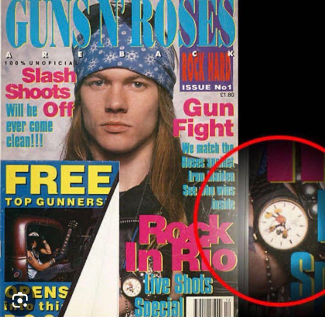 時計 vintage axl rose mickey watch guns