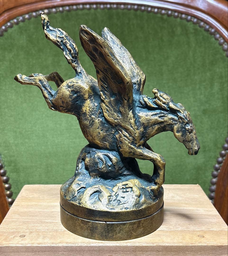 ブロンズ像　春風馬　彫金師　北村西望 日本を代表する彫刻家・北村西望のブロンズ像／名古屋刀剣博物館