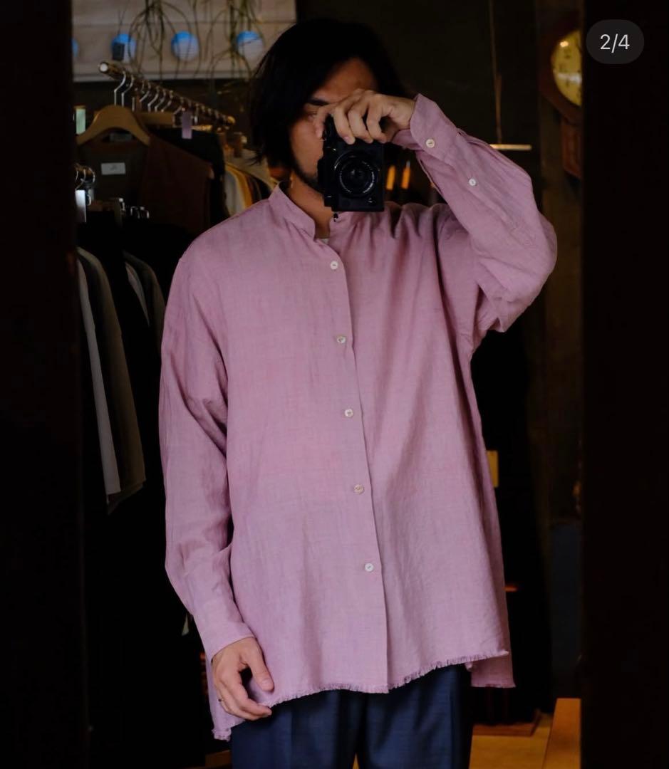 25ss maatee&sons フリンジ シャツ 鉄焙煎 ピンク サイズ3 - メルカリ