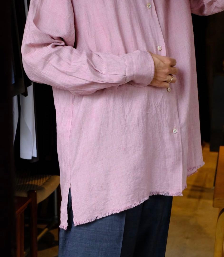 25ss maatee&sons フリンジ シャツ 鉄焙煎 ピンク サイズ3 - メルカリ