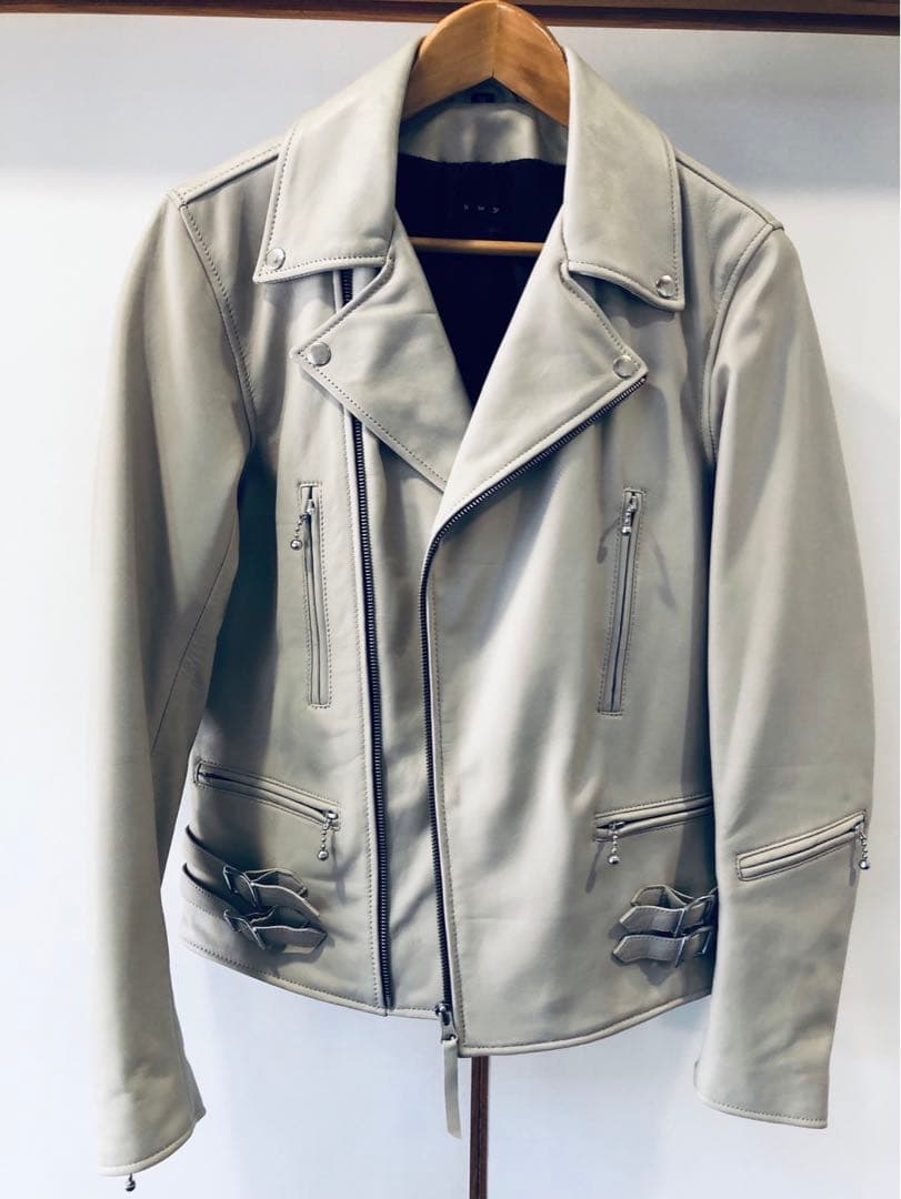 ライダースジャケット Horn Works 本革 襟ボアダブルライダースジャケット メンズ ホーン