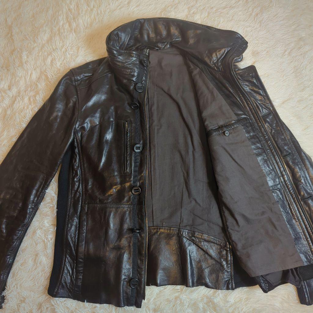 BAREFACE レザー シングルライダース ラムレザー L光沢 48 軽くて しなやかなで光沢のある上品なラムレザーを使用したシングル