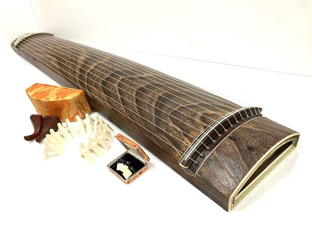 美品◆和琴◆13弦琴 183cm 琴柱／琴爪／猫足／丸袋付き【引き取り歓迎】