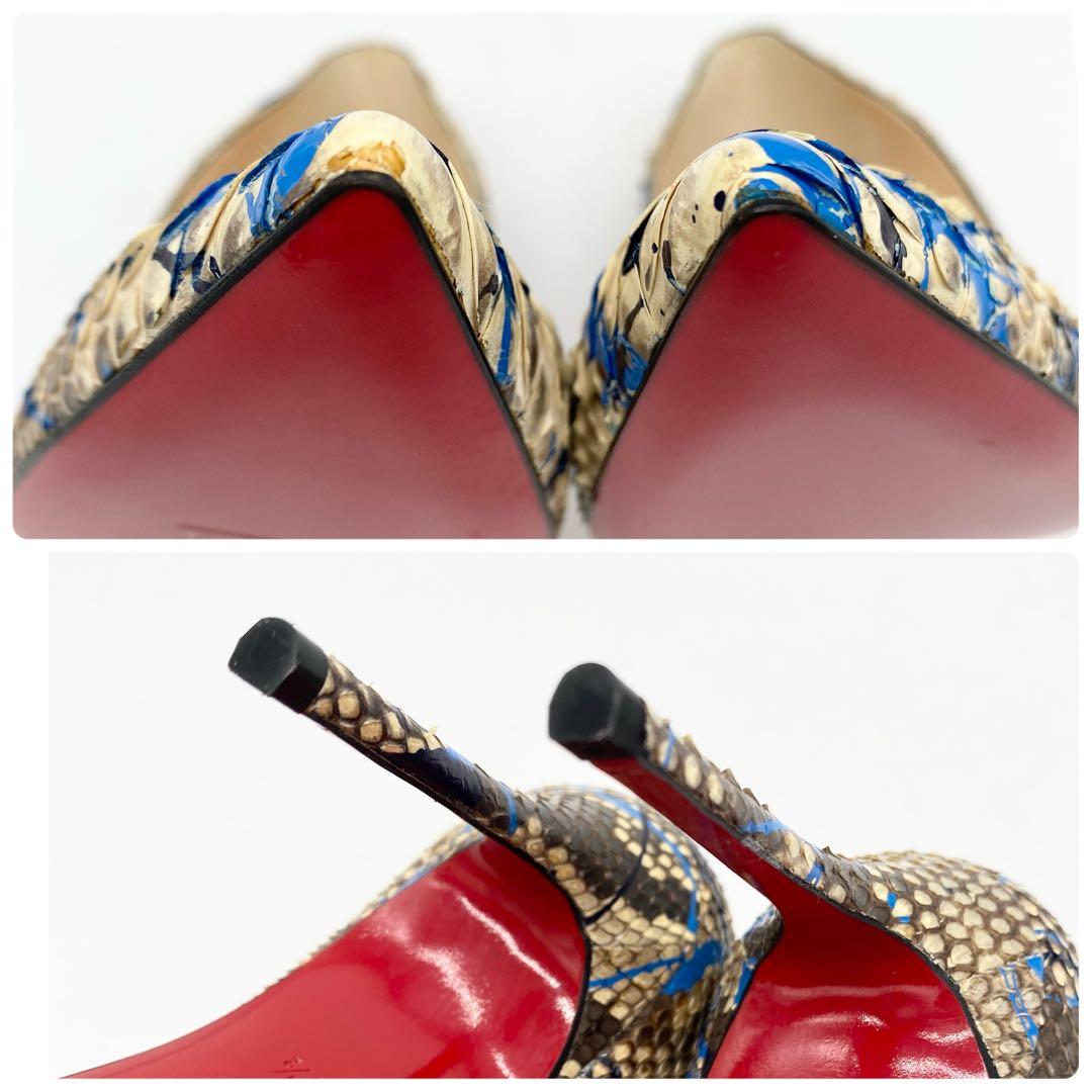 A17726 極美品 クリスチャンルブタン リアルパイソン ペイント