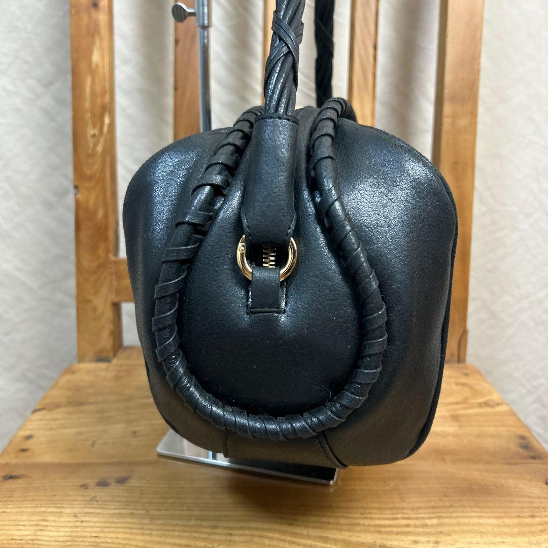 mame Synthetic Leather Boston Bag ブラック - メルカリ