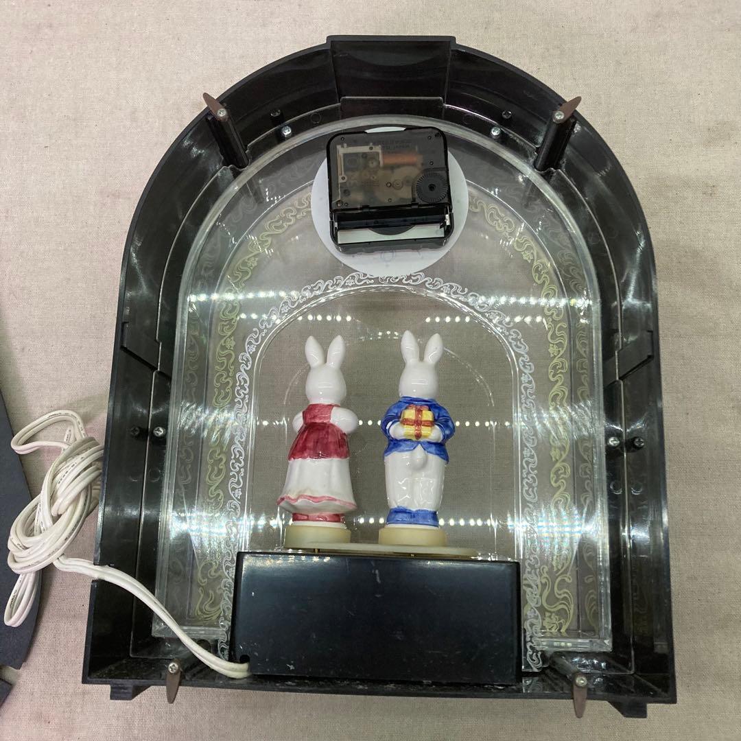 希少☆通電確認済み】からくり時計 置き時計 うさぎ アンティーク 鹿野