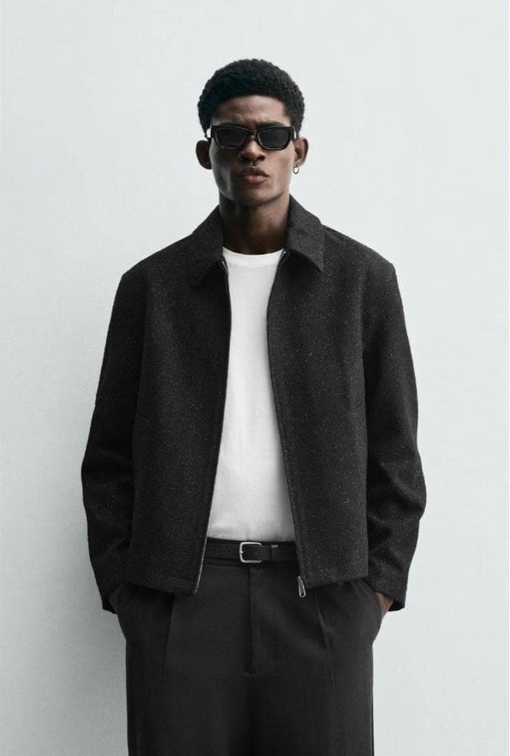 ZARA 大人気完売商品　シャイニーテクスチャージャケット