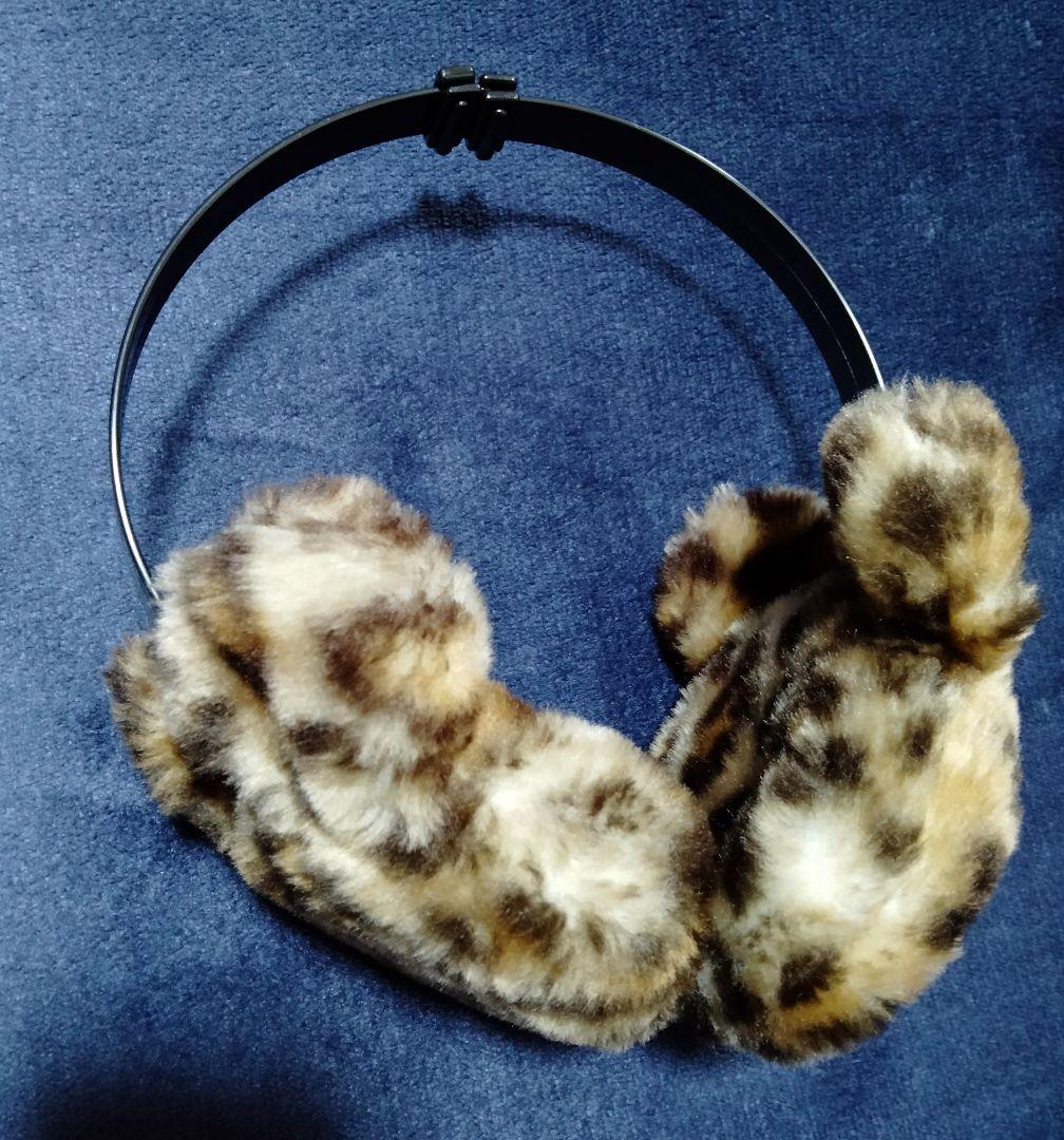 廃盤品 ディズニー ミッキー ヒョウ柄 イヤーマフ 耳あて ブラウン