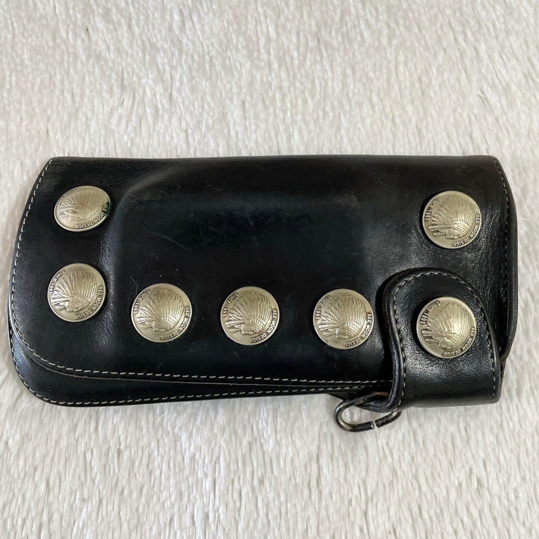 REDMOON レッドムーン 長財布 本革 レザー コンチョ インディアン 黒