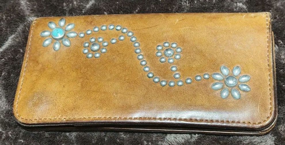 スタンダードカリフォルニア別注HTCターコイズ&スタッズ付きロングウォレット