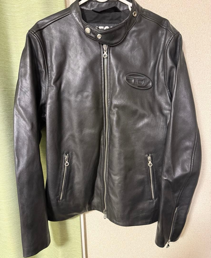 DIESEL ディーゼル L-l シープスキン レザージャケット 中古・古着通販】DIESEL (ディーゼル) シープスキンレザーライダース