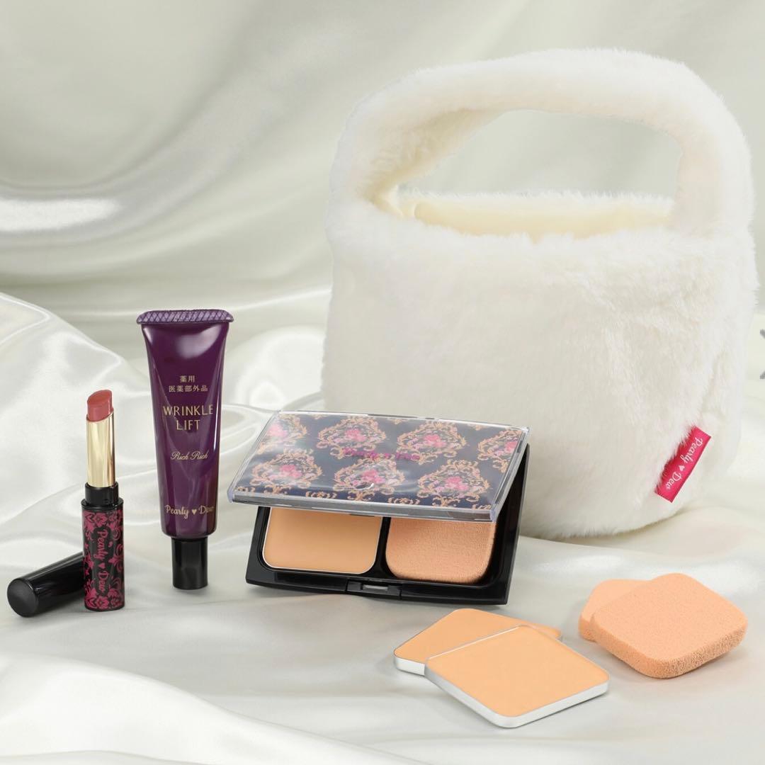 パーリーデュー☆薬用リンクルリフト美白パウダークリーミーファンデーションセット