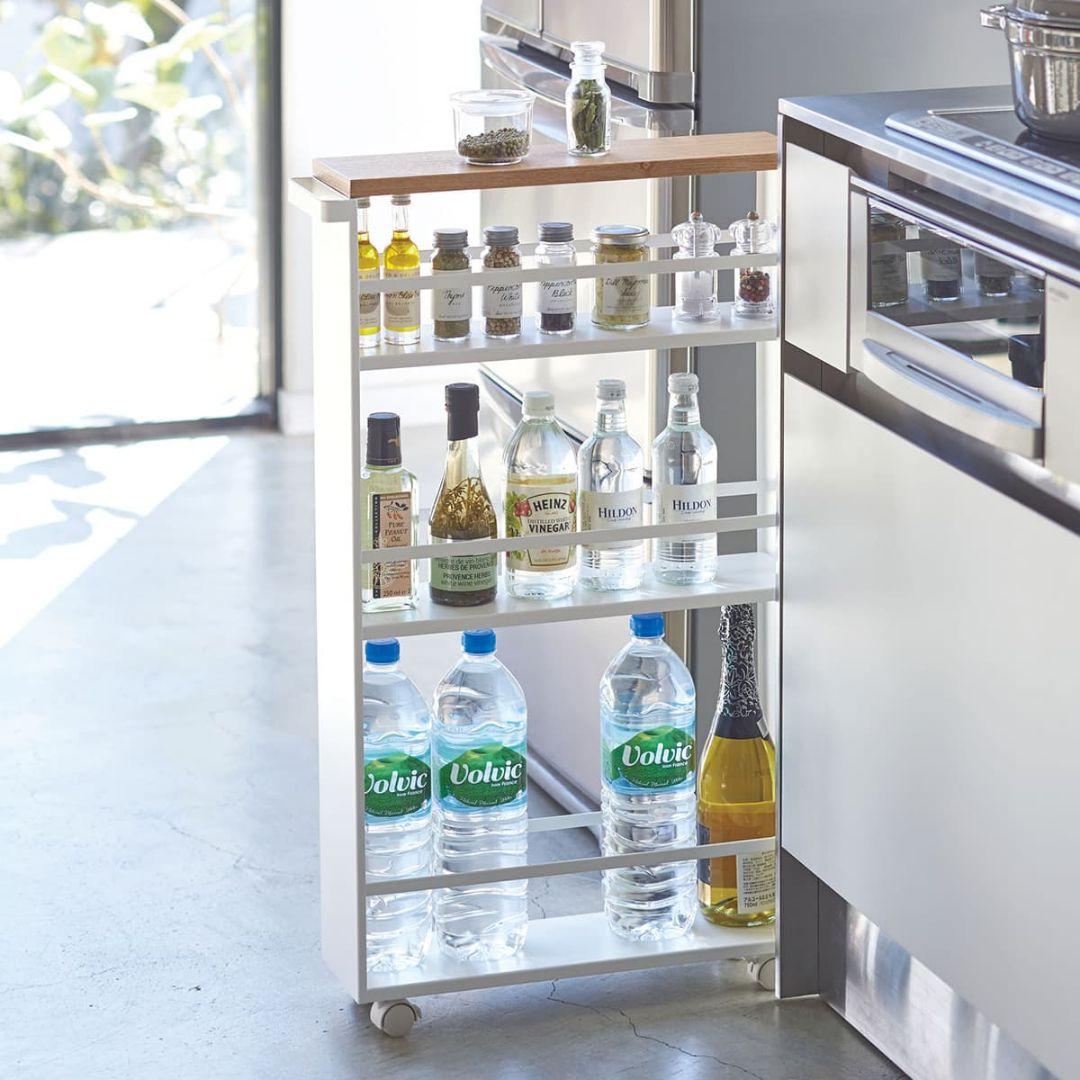 山崎実業　ハンドル付きスリムワゴン タワー TOWER