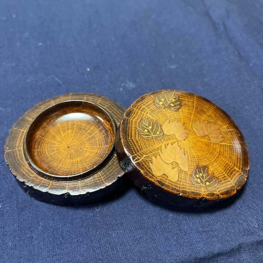 蔦模様香合 蓋付き漆器 小物入れ