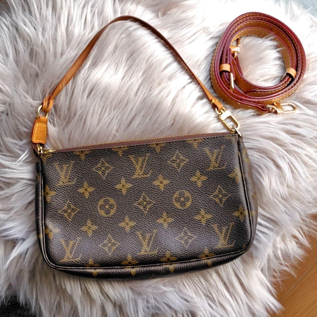 鑑定済・美品 ルイヴィトン モノグラム アクセソワール ストラップ付