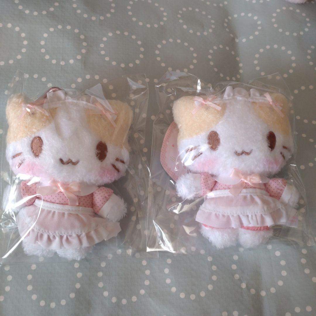 マシュマロみたいなふわふわにゃんこ カラビナ付きマスコット メイド 2