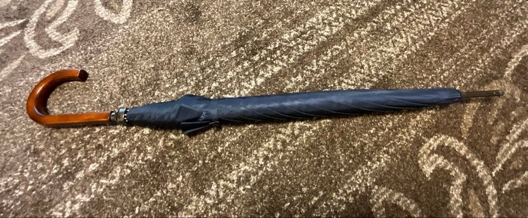 【jyu】BURBERRY バーバーリー 紺色 長傘 メンズ