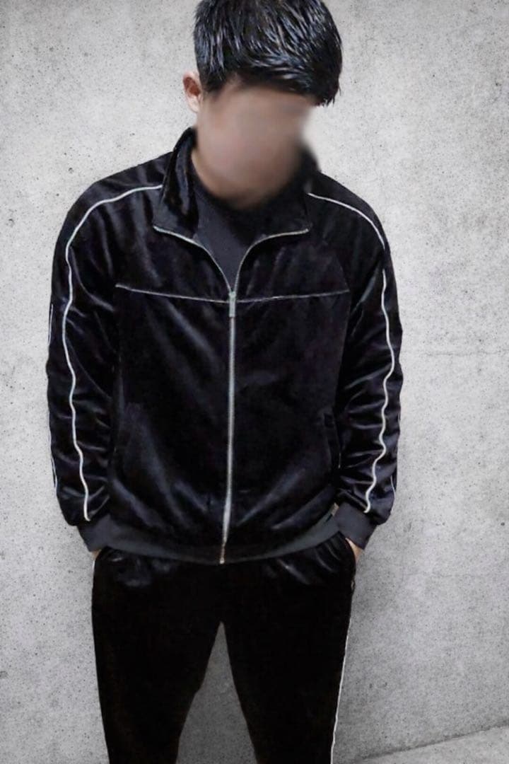 ベロアセットアップ　上下セット　ライン入り