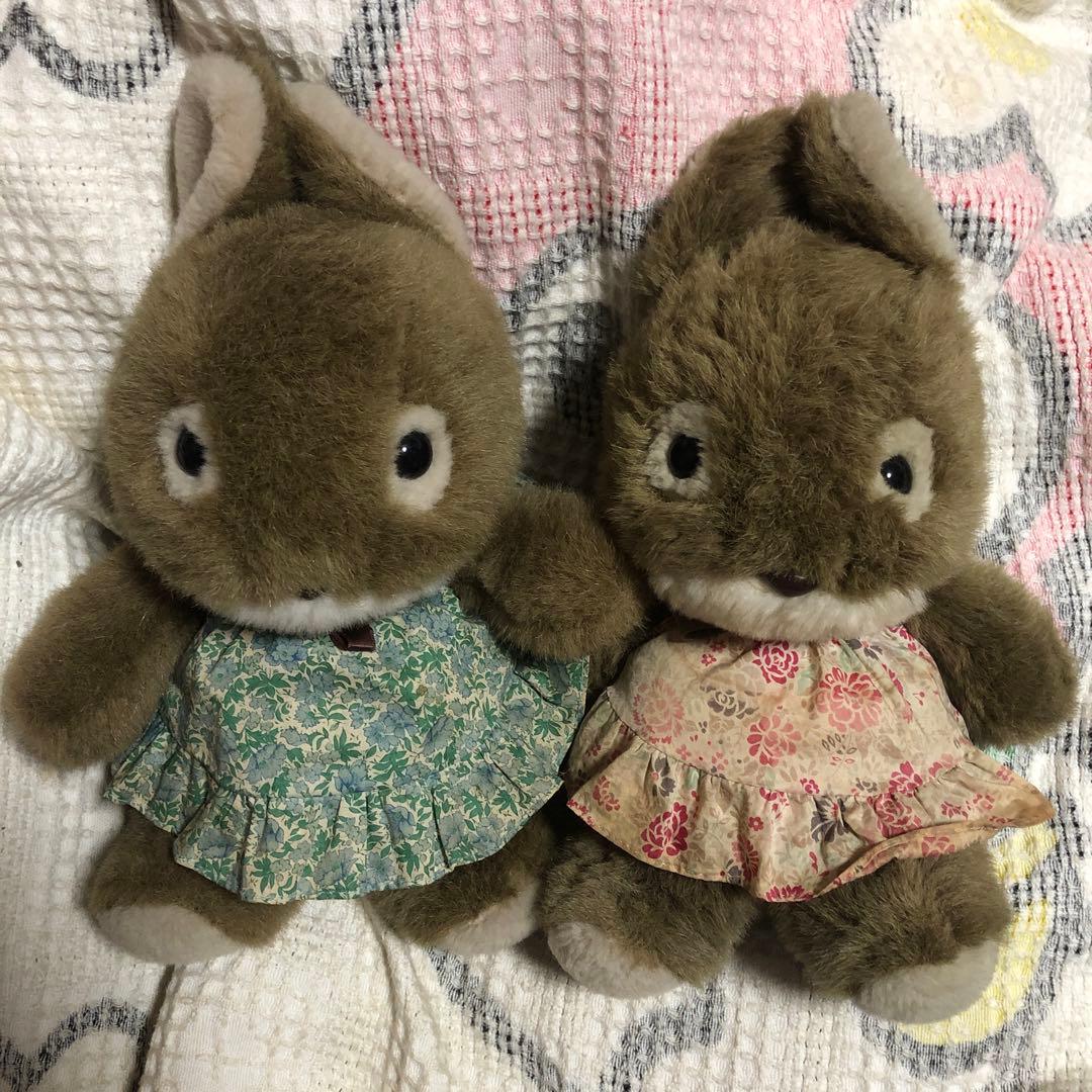 昭和レトロ ヴィンテージ LIBERTY リバティ うさぎ ぬいぐるみ 2コ