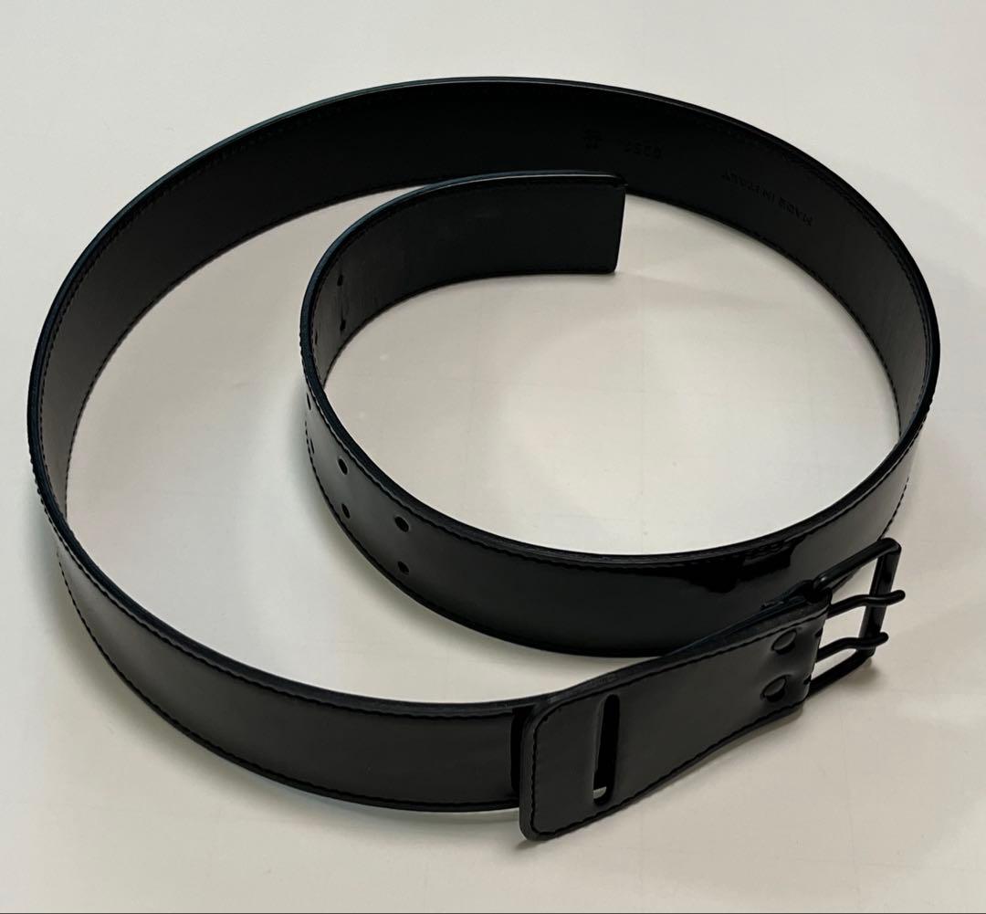 Dior Homme 黒の光沢エナメルベルト