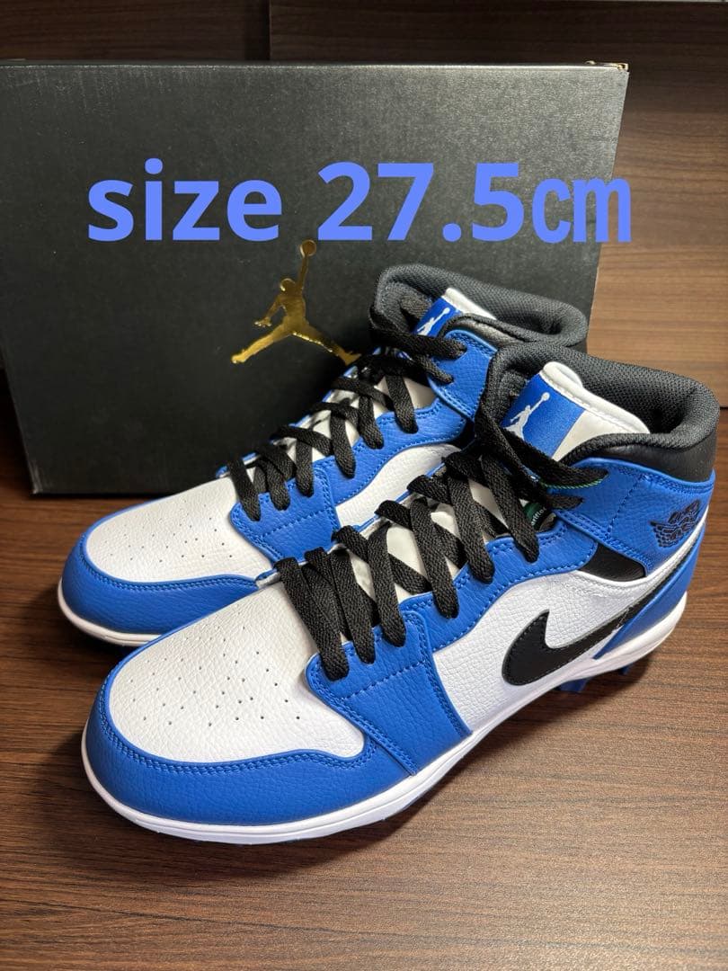 LION ジョーダン 1 ミッドTD野球スパイク未使用size 27.5㎝ エア ジョーダン 1 NIKE Jordan Mid TD black/lt smoke grey ナイキ