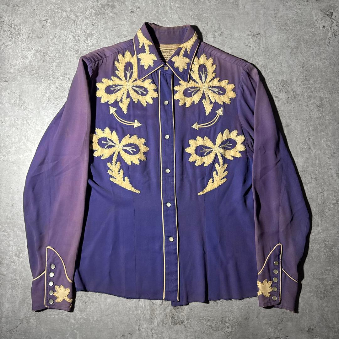 u*a様 超スペシャル 40s〜50s H BAR C パープル×ゴールド刺繍