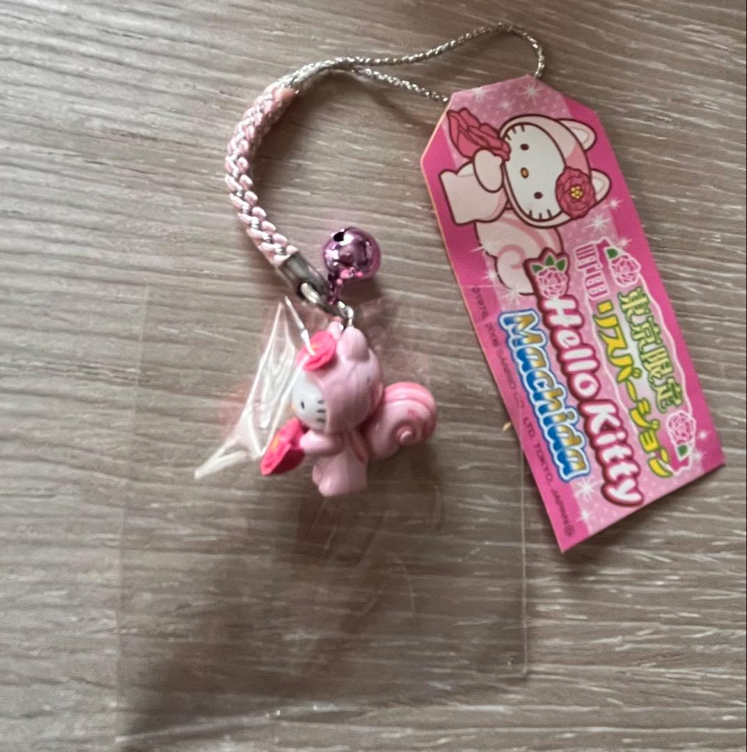 激レア◎東京限定◎町田りすキティ◎ピンクの薔薇◎根付けストラップ