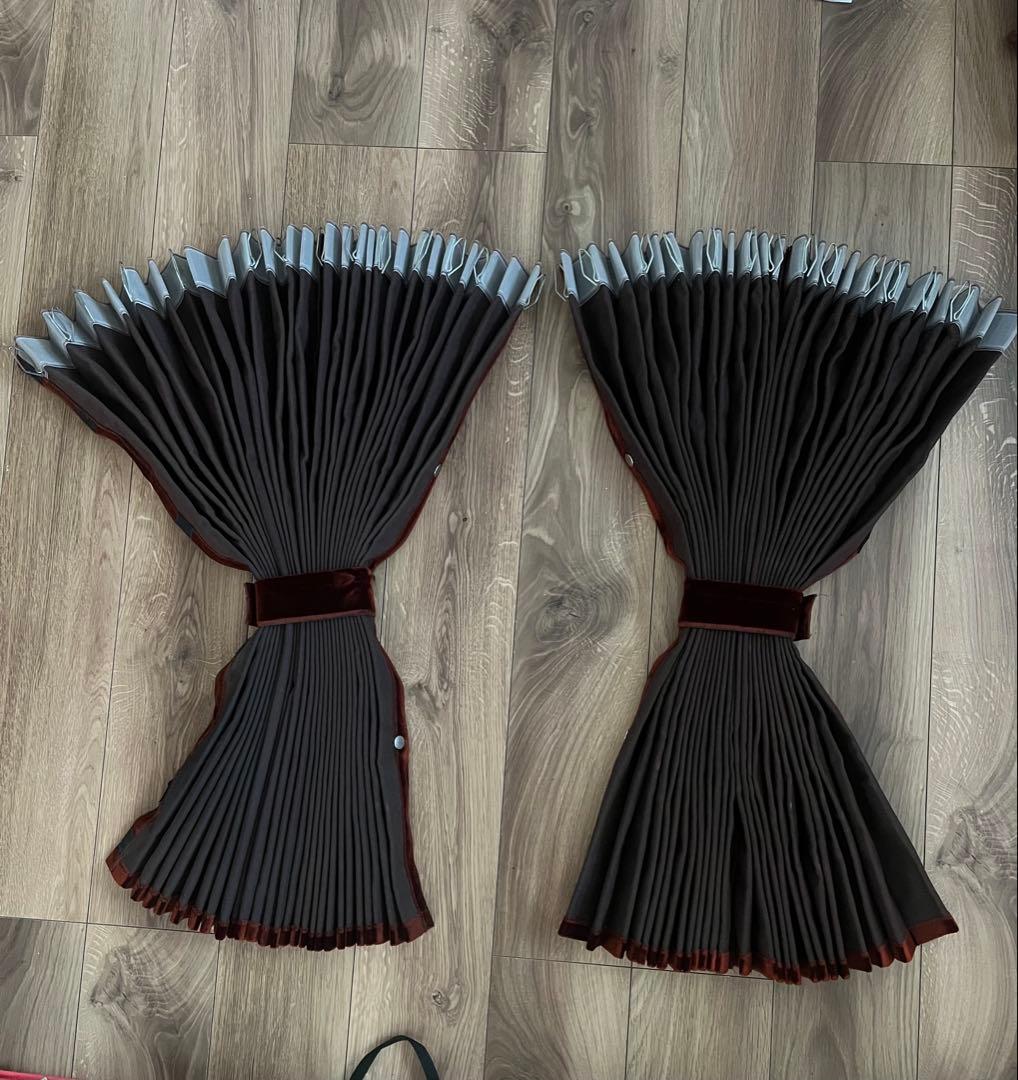 コスモスブラウンアコーディオン式仮眠カーテン 2.4m×80cm丈　トラック用品