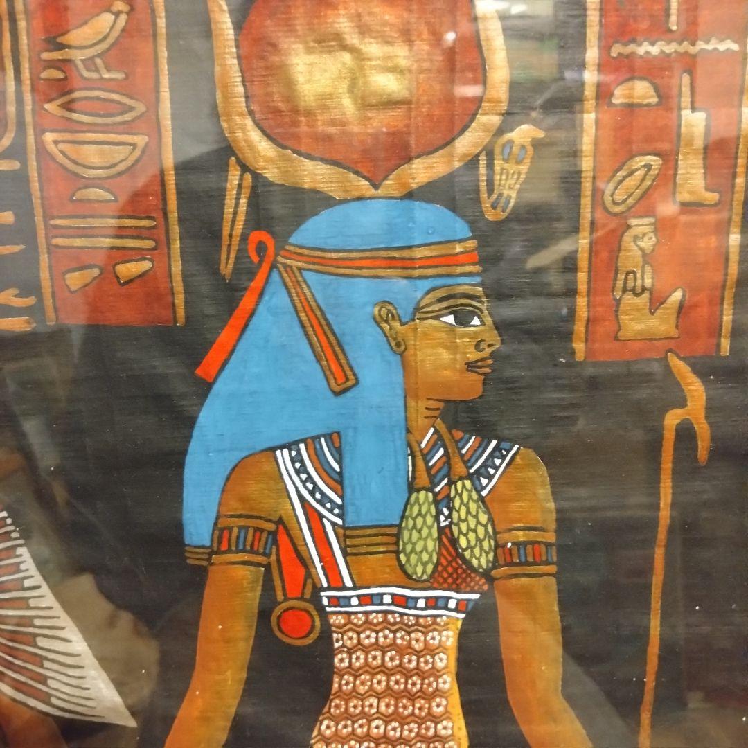 《値下げOK》大型額装 エジプト パピルス画 額装済 S.Ghariib