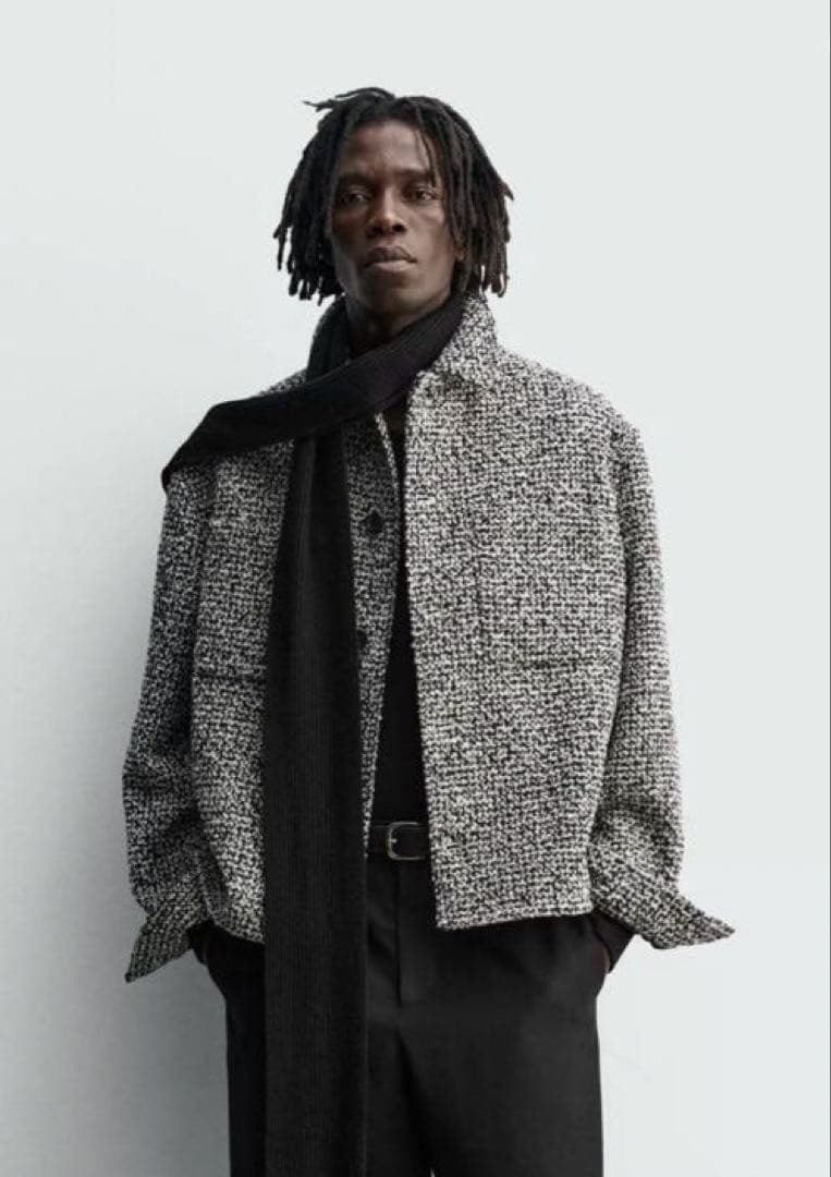 ZARA テクスチャードシャツジャケット