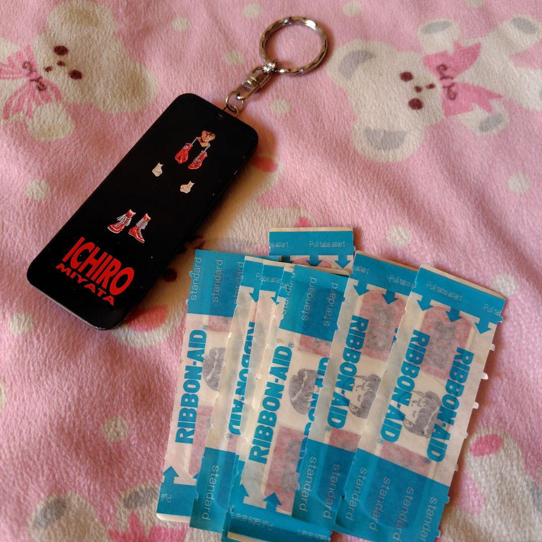 はじめの一歩絆創膏入り缶ケースキーホルダー宮田一郎レトロレアアニメグッズ絵柄入り