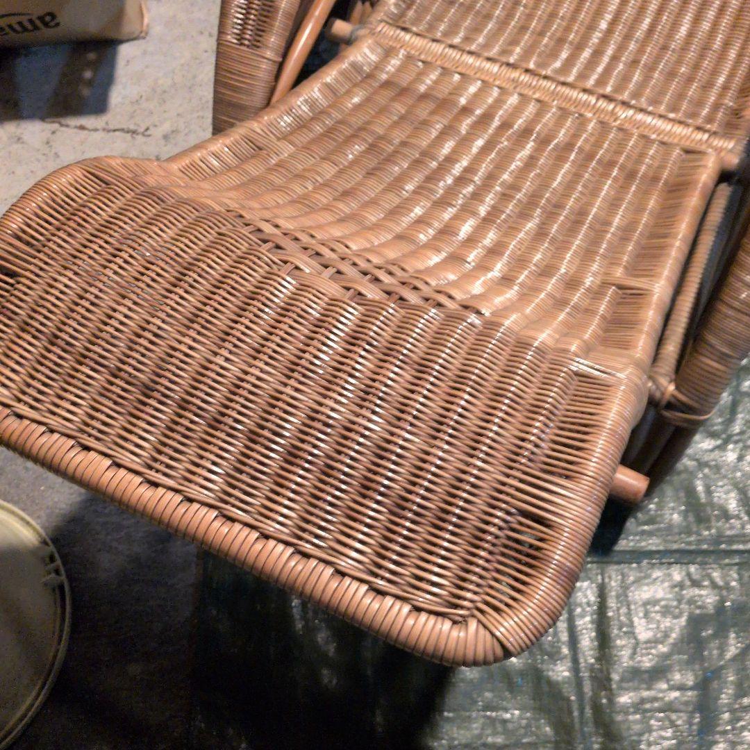 籐 ラタン リクライニングチェア 古道具 和モダン 昭和レトロ - メルカリ